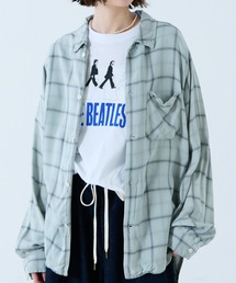 【REMI RELIEF / レミレリーフ】レーヨンツイルチェックレギュラー シャツ / ユニセックス