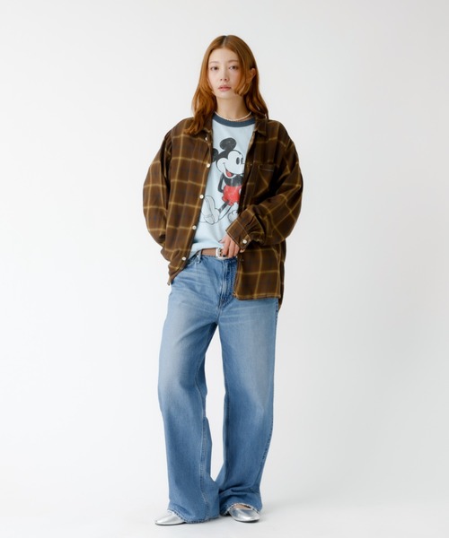 REMI RELIEF（レミレリーフ）の「【REMI RELIEF / レミレリーフ】レーヨンツイルチェックレギュラー シャツ / ユニセックス（シャツ/ブラウス・レディース・サックスブルー/オフホワイト/ブラウン/ピンク/ライトブルー・フリー）」の15枚目の写真