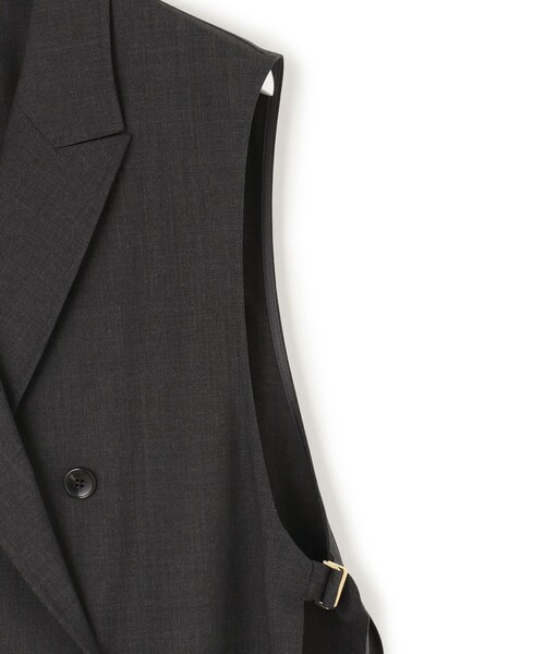 セール】【洗える】TWマットクロス テーラード ジレ（その他アウター