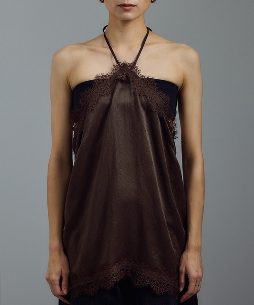 SALON adam et rope'（サロン アダム エ ロペ）の「リバーレース2WAYキャミソール（キャミソール・レディース・ブラウン/ブラック・FREE）」の22枚目の写真