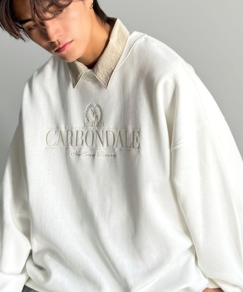 Classical Origin（クラシカルオリジン）の「【Classical Origin】刺繍カレッジロゴ裏起毛スウェット／Embroidered College Logo Fleece Sweatshirt（スウェット・メンズ・チャコール/オフホワイト・LARGE/MEDIUM/X-LARGE）」の2枚目の写真