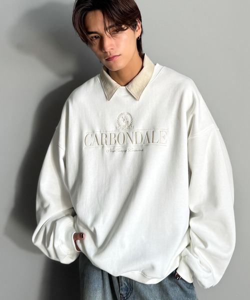 Classical Origin（クラシカルオリジン）の「【Classical Origin】刺繍カレッジロゴ裏起毛スウェット／Embroidered College Logo Fleece Sweatshirt（スウェット・メンズ・チャコール/オフホワイト・LARGE/MEDIUM/X-LARGE）」の13枚目の写真