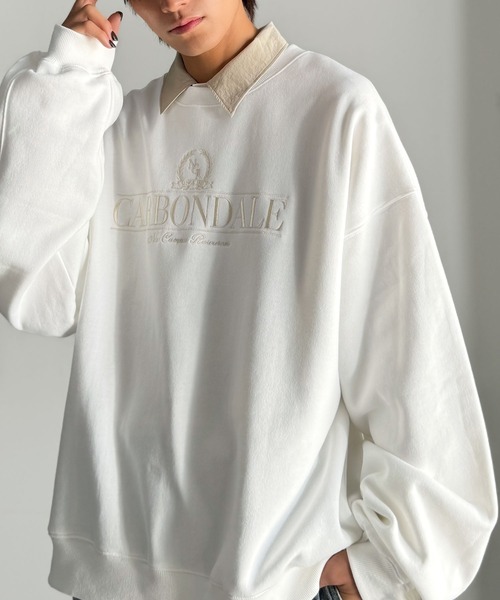 Classical Origin（クラシカルオリジン）の「【Classical Origin】刺繍カレッジロゴ裏起毛スウェット／Embroidered College Logo Fleece Sweatshirt（スウェット・メンズ・チャコール/オフホワイト・LARGE/MEDIUM/X-LARGE）」の9枚目の写真