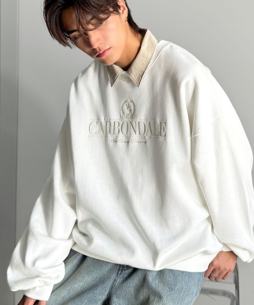 Classical Origin（クラシカルオリジン）の「【Classical Origin】刺繍カレッジロゴ裏起毛スウェット／Embroidered College Logo Fleece Sweatshirt（スウェット・メンズ・チャコール/オフホワイト・LARGE/MEDIUM/X-LARGE）」の10枚目の写真