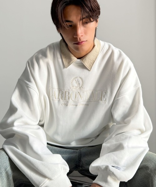 Classical Origin（クラシカルオリジン）の「【Classical Origin】刺繍カレッジロゴ裏起毛スウェット／Embroidered College Logo Fleece Sweatshirt（スウェット・メンズ・チャコール/オフホワイト・LARGE/MEDIUM/X-LARGE）」の14枚目の写真