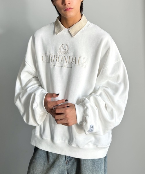 Classical Origin（クラシカルオリジン）の「【Classical Origin】刺繍カレッジロゴ裏起毛スウェット／Embroidered College Logo Fleece Sweatshirt（スウェット・メンズ・チャコール/オフホワイト・LARGE/MEDIUM/X-LARGE）」の15枚目の写真