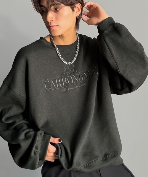 Classical Origin（クラシカルオリジン）の「【Classical Origin】刺繍カレッジロゴ裏起毛スウェット／Embroidered College Logo Fleece Sweatshirt（スウェット・メンズ・チャコール/オフホワイト・LARGE/MEDIUM/X-LARGE）」の21枚目の写真