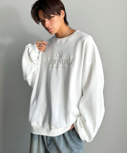 Classical Origin（クラシカルオリジン）の「【Classical Origin】刺繍カレッジロゴ裏起毛スウェット／Embroidered College Logo Fleece Sweatshirt（スウェット・メンズ・チャコール/オフホワイト・LARGE/MEDIUM/X-LARGE）」の8枚目の写真
