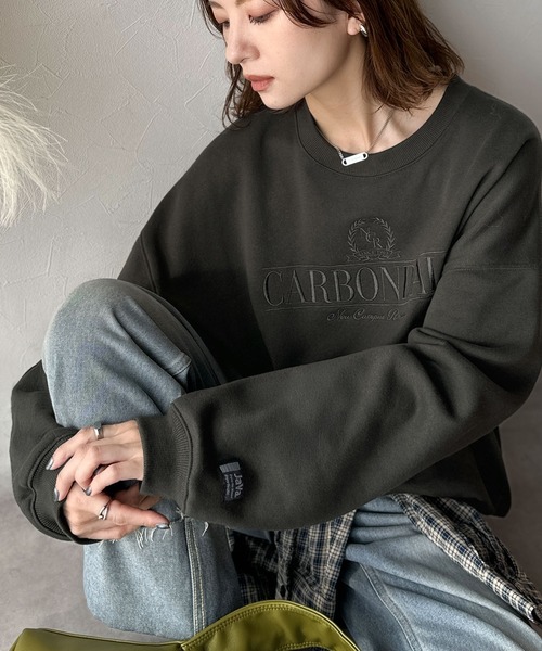 Classical Origin（クラシカルオリジン）の「【Classical Origin】刺繍カレッジロゴ裏起毛スウェット／Embroidered College Logo Fleece Sweatshirt（スウェット・メンズ・チャコール/オフホワイト・LARGE/MEDIUM/X-LARGE）」の7枚目の写真