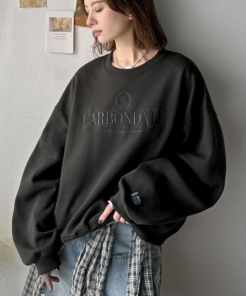 Classical Origin（クラシカルオリジン）の「【Classical Origin】刺繍カレッジロゴ裏起毛スウェット／Embroidered College Logo Fleece Sweatshirt（スウェット・メンズ・チャコール/オフホワイト・LARGE/MEDIUM/X-LARGE）」の6枚目の写真