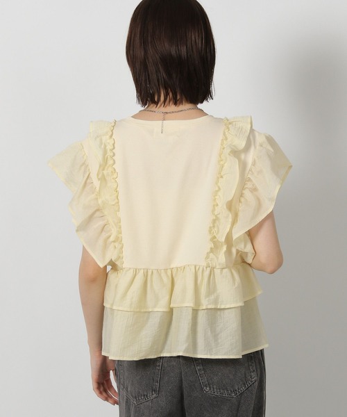LAKOLE（ラコレ）の「フリルドッキングＴ / 588562（Tシャツ/カットソー・レディース・イエロー/アイボリー・FREE）」の7枚目の写真