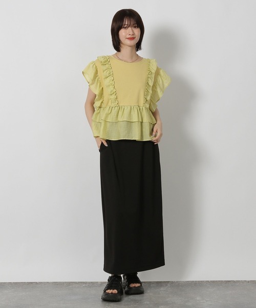 LAKOLE（ラコレ）の「フリルドッキングＴ / 588562（Tシャツ/カットソー・レディース・イエロー/アイボリー・FREE）」の8枚目の写真