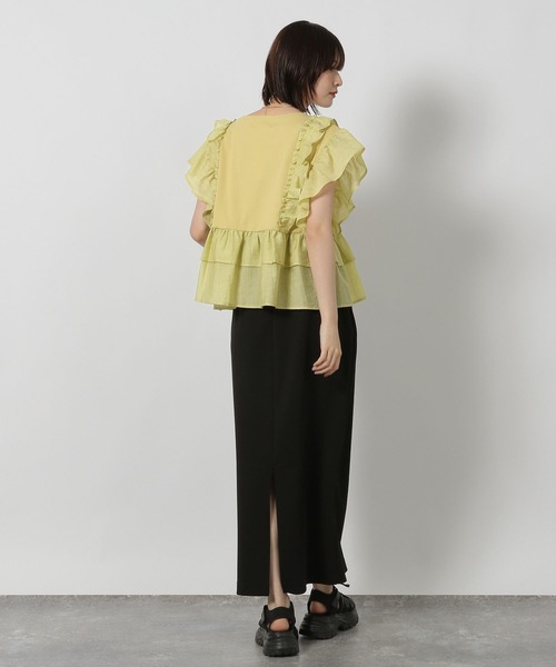 LAKOLE（ラコレ）の「フリルドッキングＴ / 588562（Tシャツ/カットソー・レディース・イエロー/アイボリー・FREE）」の10枚目の写真