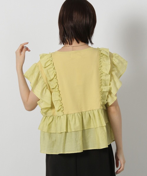 LAKOLE（ラコレ）の「フリルドッキングＴ / 588562（Tシャツ/カットソー・レディース・イエロー/アイボリー・FREE）」の13枚目の写真