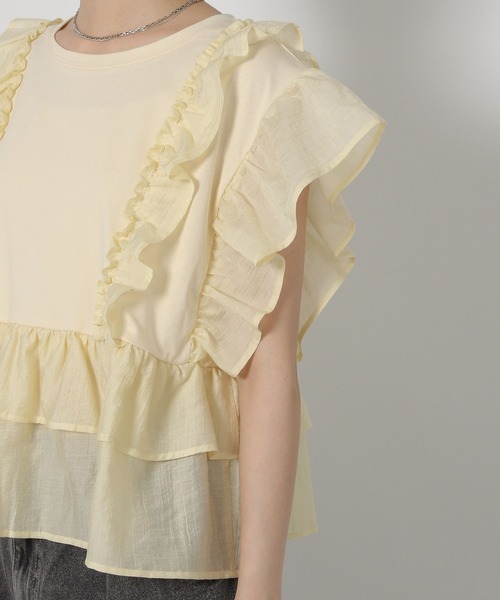 LAKOLE（ラコレ）の「フリルドッキングＴ / 588562（Tシャツ/カットソー・レディース・イエロー/アイボリー・FREE）」の19枚目の写真