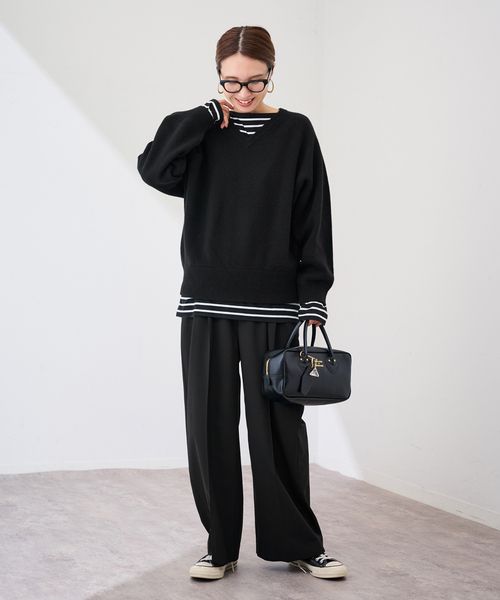 セール】≪追加≫ウォッシャブルTWタックワイドパンツ（スラックス