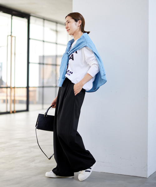 FRAMeWORK（フレームワーク）の「≪追加≫ウォッシャブルTWタックワイドパンツ（スラックス・レディース・グレー/ブラック・40/38/36/34）」の11枚目の写真