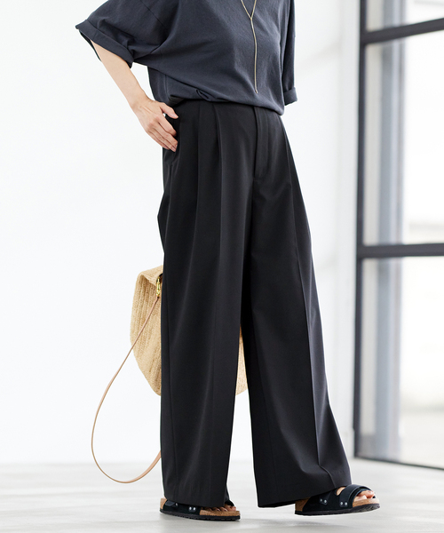 FRAMeWORK（フレームワーク）の「≪追加≫ウォッシャブルTWタックワイドパンツ（スラックス・レディース・グレー/ブラック・40/38/36/34）」の16枚目の写真