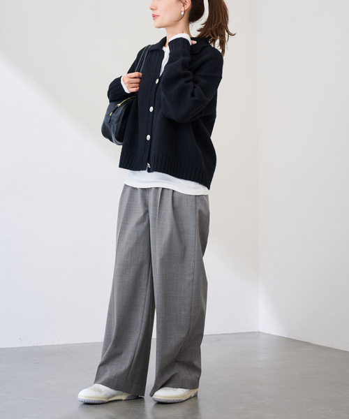 FRAMeWORK（フレームワーク）の「≪追加≫ウォッシャブルTWタックワイドパンツ（スラックス・レディース・グレー/ブラック・40/38/36/34）」の18枚目の写真