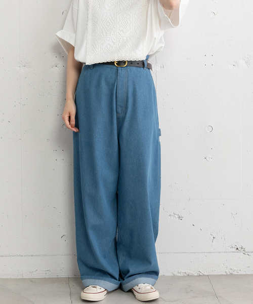 POU DOU DOU（プードゥドゥ）の「ペインターパンツ（その他パンツ・レディース・グリーン/ブルー系/ダークベージュ・M）」の16枚目の写真