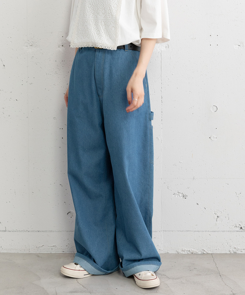 POU DOU DOU（プードゥドゥ）の「ペインターパンツ（その他パンツ・レディース・グリーン/ブルー系/ダークベージュ・M）」の17枚目の写真