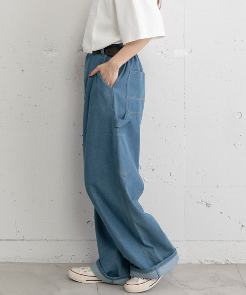 POU DOU DOU（プードゥドゥ）の「ペインターパンツ（その他パンツ・レディース・グリーン/ブルー系/ダークベージュ・M）」の18枚目の写真