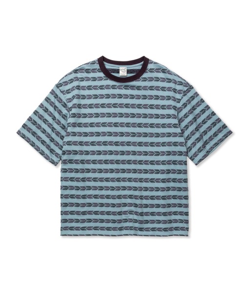 CALEE（キャリー）の「BORDER JACQUARD DROP SHOULDER CS（Tシャツ/カットソー・メンズ・ブルー/ブラック・MEDIUM/LARGE/X-LARGE）」の3枚目の写真