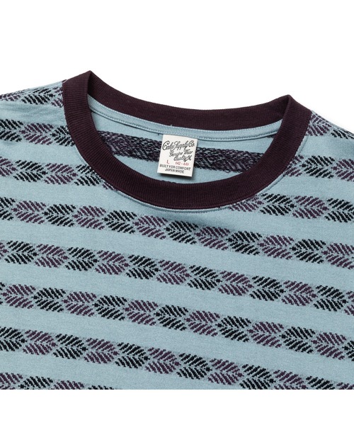 CALEE（キャリー）の「BORDER JACQUARD DROP SHOULDER CS（Tシャツ/カットソー・メンズ・ブルー/ブラック・MEDIUM/LARGE/X-LARGE）」の4枚目の写真