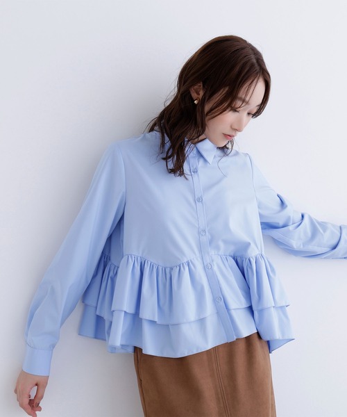 ◇ティアードフリルペプラムブラウス（シャツ/ブラウス）｜NATURAL