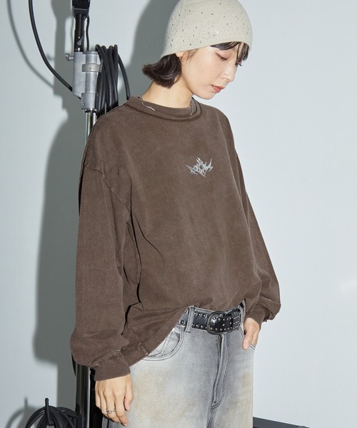 Anchor Smith（アンカー スミス）の「ヴィンテージライク パウダーブリーチ加工 ワンポイントメタルロゴロンT（Tシャツ/カットソー・レディース・ブラック/ネイビー/ブラウン・L/M）」の13枚目の写真