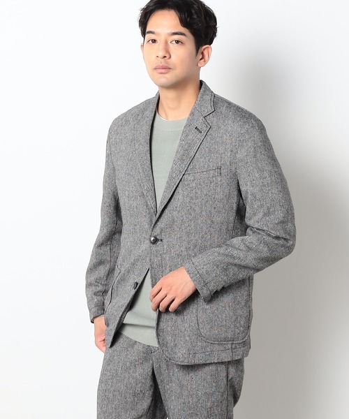 Grand PARK（グランドパーク）の「BROOKLYN OVERALL＜ブルックリンオーバーオール＞ホームスパンジャケット（テーラードジャケット・メンズ・グレー/チャコールグレー・LARGE/MEDIUM）」の2枚目の写真