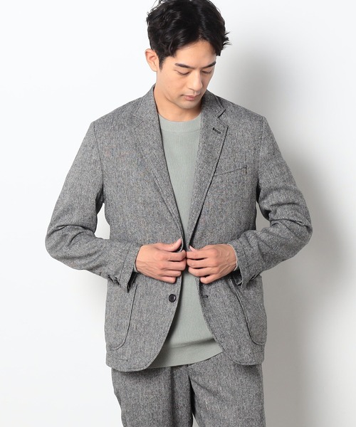 Grand PARK（グランドパーク）の「BROOKLYN OVERALL＜ブルックリンオーバーオール＞ホームスパンジャケット（テーラードジャケット・メンズ・グレー/チャコールグレー・LARGE/MEDIUM）」の13枚目の写真