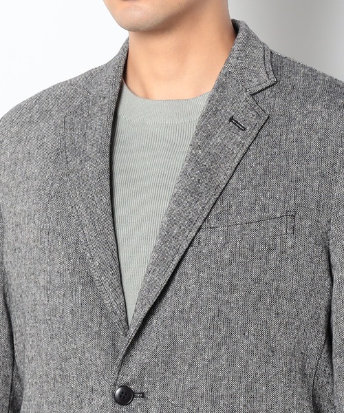 Grand PARK（グランドパーク）の「BROOKLYN OVERALL＜ブルックリンオーバーオール＞ホームスパンジャケット（テーラードジャケット・メンズ・グレー/チャコールグレー・LARGE/MEDIUM）」の16枚目の写真