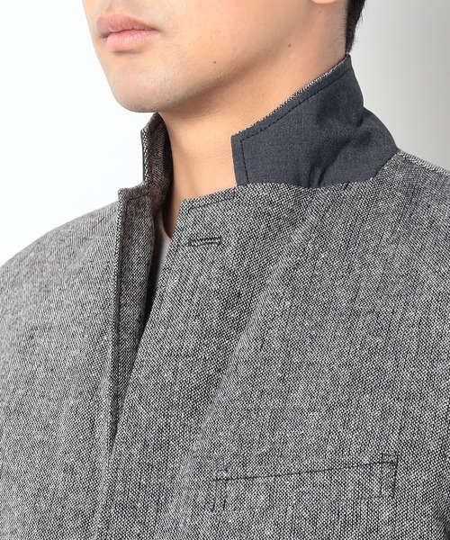 Grand PARK（グランドパーク）の「BROOKLYN OVERALL＜ブルックリンオーバーオール＞ホームスパンジャケット（テーラードジャケット・メンズ・グレー/チャコールグレー・LARGE/MEDIUM）」の12枚目の写真