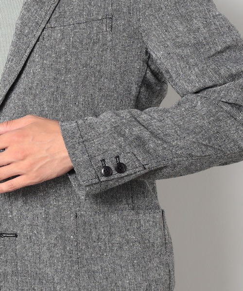 Grand PARK（グランドパーク）の「BROOKLYN OVERALL＜ブルックリンオーバーオール＞ホームスパンジャケット（テーラードジャケット・メンズ・グレー/チャコールグレー・LARGE/MEDIUM）」の3枚目の写真