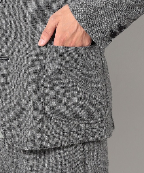 Grand PARK（グランドパーク）の「BROOKLYN OVERALL＜ブルックリンオーバーオール＞ホームスパンジャケット（テーラードジャケット・メンズ・グレー/チャコールグレー・LARGE/MEDIUM）」の7枚目の写真
