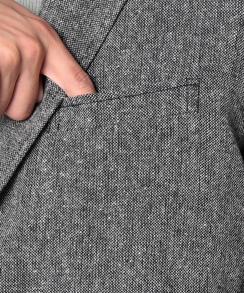 Grand PARK（グランドパーク）の「BROOKLYN OVERALL＜ブルックリンオーバーオール＞ホームスパンジャケット（テーラードジャケット・メンズ・グレー/チャコールグレー・LARGE/MEDIUM）」の4枚目の写真