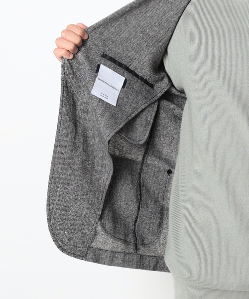 Grand PARK（グランドパーク）の「BROOKLYN OVERALL＜ブルックリンオーバーオール＞ホームスパンジャケット（テーラードジャケット・メンズ・グレー/チャコールグレー・LARGE/MEDIUM）」の15枚目の写真