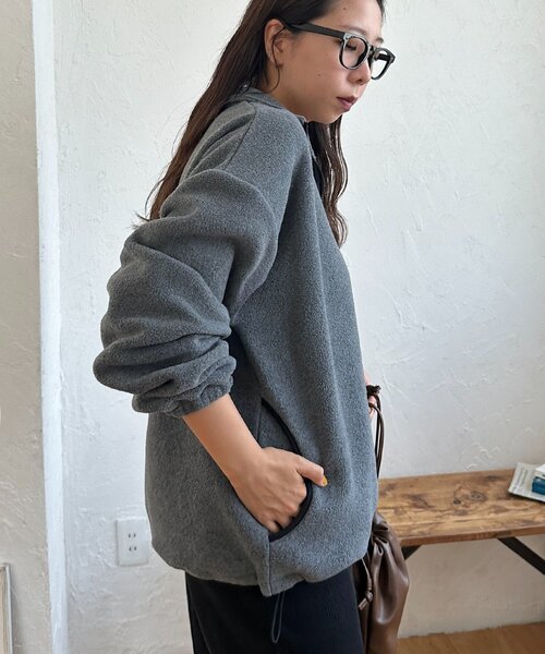 discoat ディスコート　グレー　フリースハーフジップ セール】【ユニセックス】フリースハーフジップ（その他アウター