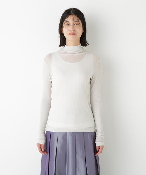 human woman(ヒューマンウーマン)の「◆シアータートルプルオーバー(Tシャツ/カットソー・レディース・グレー/ネイビー/ダークインディゴブルー/ホワイト/ボルドー・MEDIUM)」の11枚目の写真