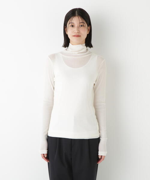 human woman(ヒューマンウーマン)の「◆シアータートルプルオーバー(Tシャツ/カットソー・レディース・グレー/ネイビー/ダークインディゴブルー/ホワイト/ボルドー・MEDIUM)」の16枚目の写真