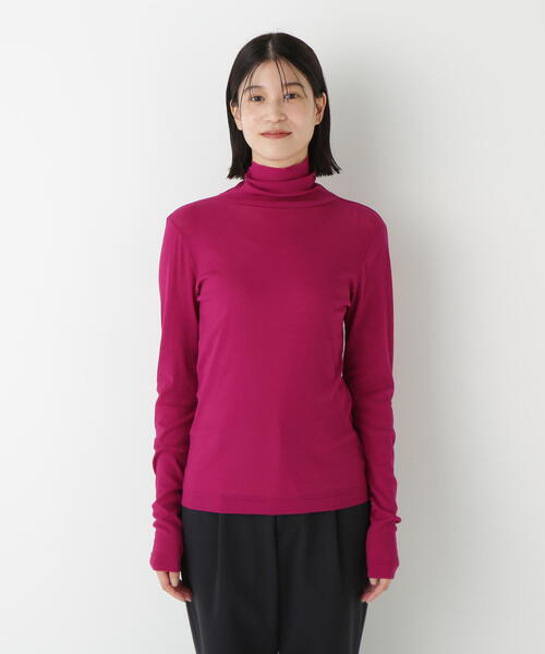 human woman(ヒューマンウーマン)の「◆シアータートルプルオーバー(Tシャツ/カットソー・レディース・グレー/ネイビー/ダークインディゴブルー/ホワイト/ボルドー・MEDIUM)」の20枚目の写真