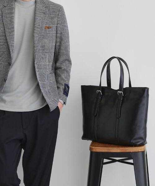 TAKEO KIKUCHI（タケオキクチ）の「アニリンレザー トート（トートバッグ・メンズ・ブラック/ダークブラウン・00）」の13枚目の写真