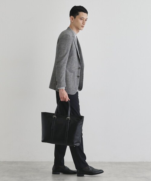 TAKEO KIKUCHI（タケオキクチ）の「アニリンレザー トート（トートバッグ・メンズ・ブラック/ダークブラウン・00）」の12枚目の写真