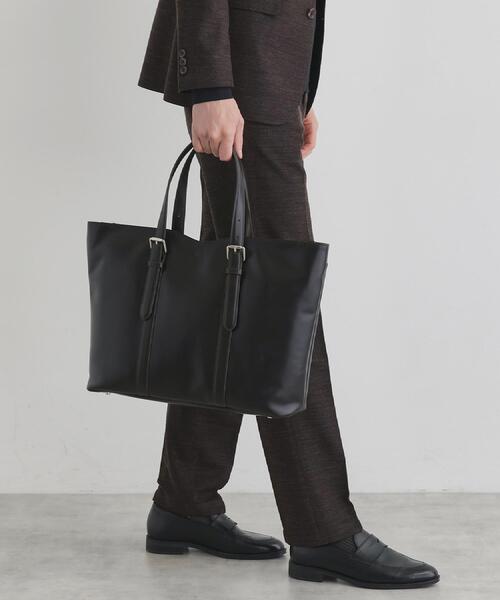 TAKEO KIKUCHI（タケオキクチ）の「アニリンレザー トート（トートバッグ・メンズ・ブラック/ダークブラウン・00）」の9枚目の写真