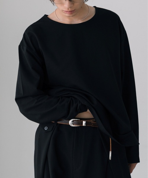 LURAKU（ルラク）の「〇【LURAKU】Open Neck Short Length Tee / LURAKU オープンネック短丈Tシャツ（Tシャツ/カットソー・メンズ・オフホワイト/ブラック・L/M/S）」の13枚目の写真