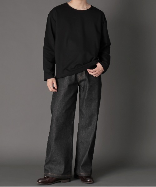 LURAKU（ルラク）の「〇【LURAKU】Open Neck Short Length Tee / LURAKU オープンネック短丈Tシャツ（Tシャツ/カットソー・メンズ・オフホワイト/ブラック・L/M/S）」の16枚目の写真