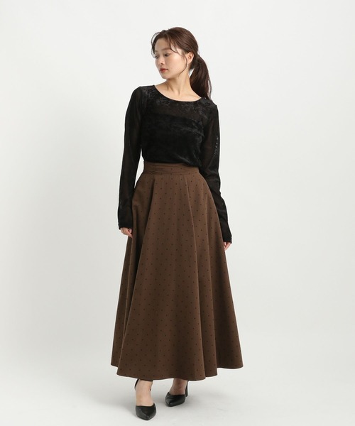 Andemiu（アンデミュウ）の「メッシュベロアトップス589856（Tシャツ/カットソー・レディース・グレー/アイボリー/ブラック/ボルドー・FREE）」の16枚目の写真