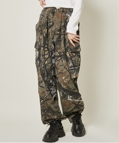 セール】《ユニセックス対応×迷彩カーゴ》レディース メンズ ワイド