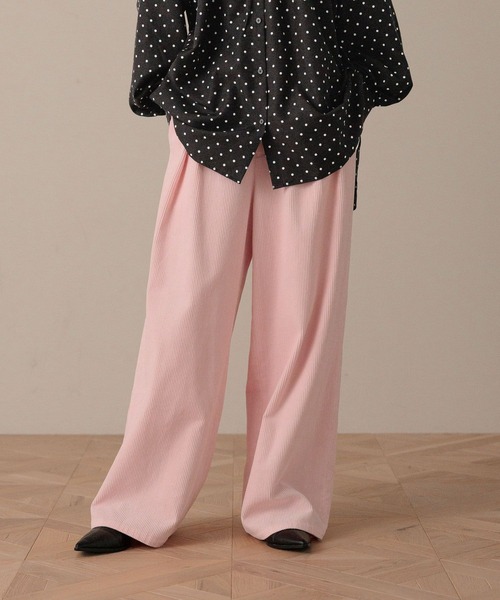 LOWRYS FARM（ローリーズファーム）の「コーデュロイワイドパンツ　575172（その他パンツ・レディース・アイボリー/グレー/ブラウン/ピンク・MEDIUM/LARGE）」の4枚目の写真